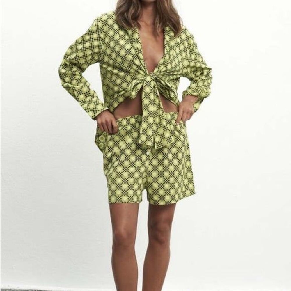 NWT Par & Escala Berta Matching Geometric Print Set Boho Resort Vacation Co-ord